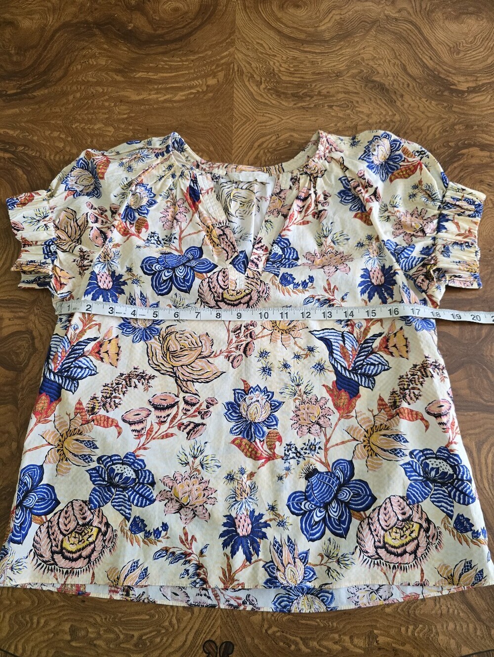Ulla Johnson Floral Print Cotton Blouse Womens Size 0, Puff Sleeves, Boho Chic - Picture 6 of 6
